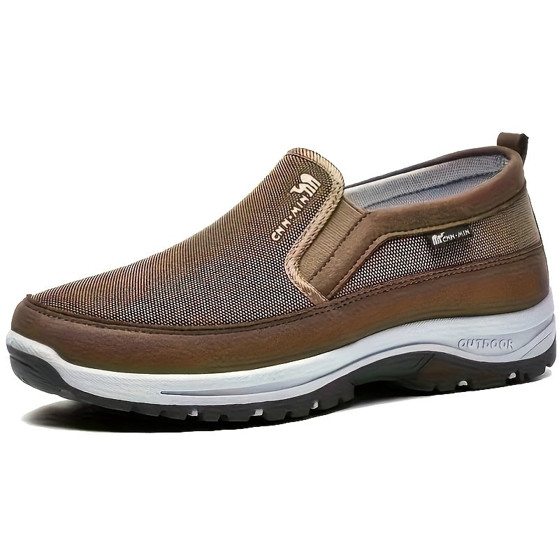 Men's Breathable Knit Slip-On Loafers with Non-Slip Soles for Outdoor Casual Wear
