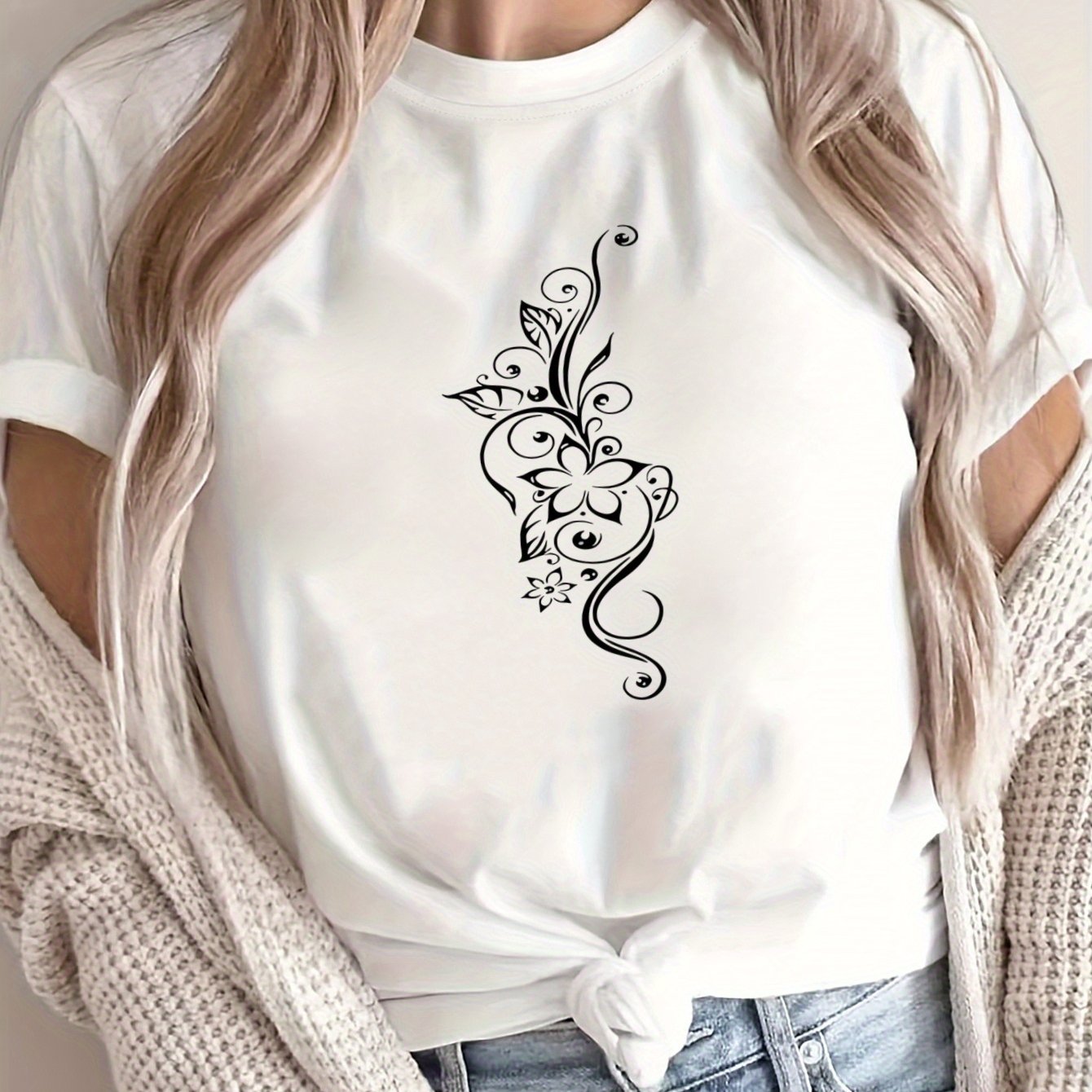 Women's Loose Large Size T-Shirt Spring Summer Casual Short Sleeve Breathable Fabric