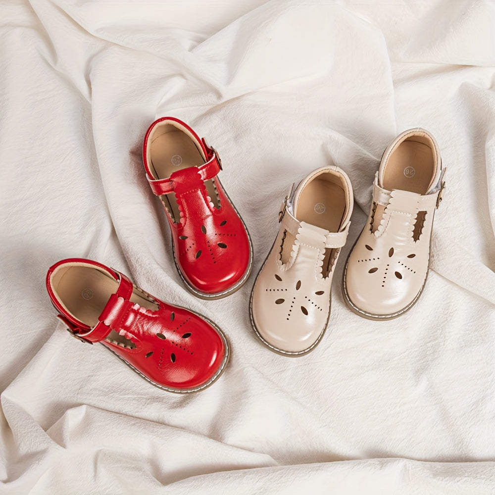 Qizlar uchun vintage uslubidagi Mary Jane poyabzallari, maktab va norasmiy kiyim uchun bahor/kovakda mukammal, havo o'tkazuvchi.