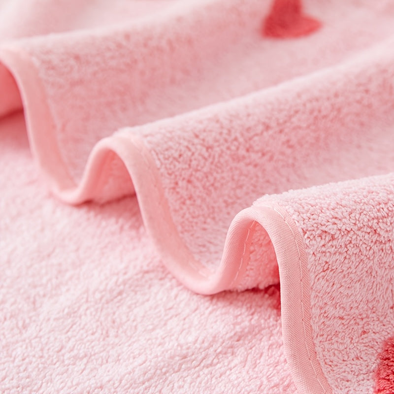 Poliester jakard yurak shaklidagi sochiq to'plami, 320GSM, Sevgi kuni va juftlik hammomida yil davomida foydalanish uchun mukammal.