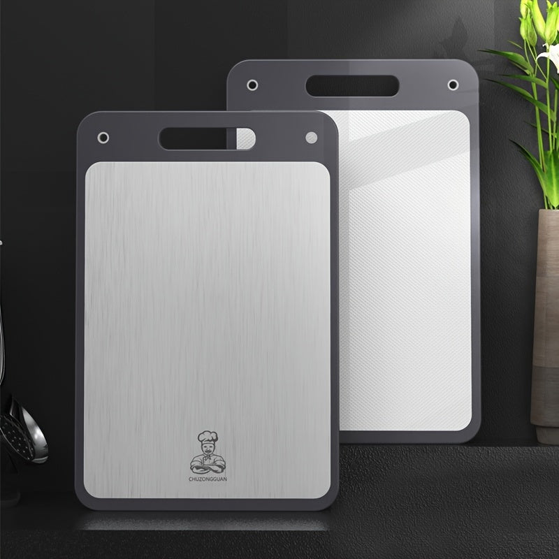 Double-Sided Stainless Steel Cutting Board Kitchen Chopping and Kneading Board