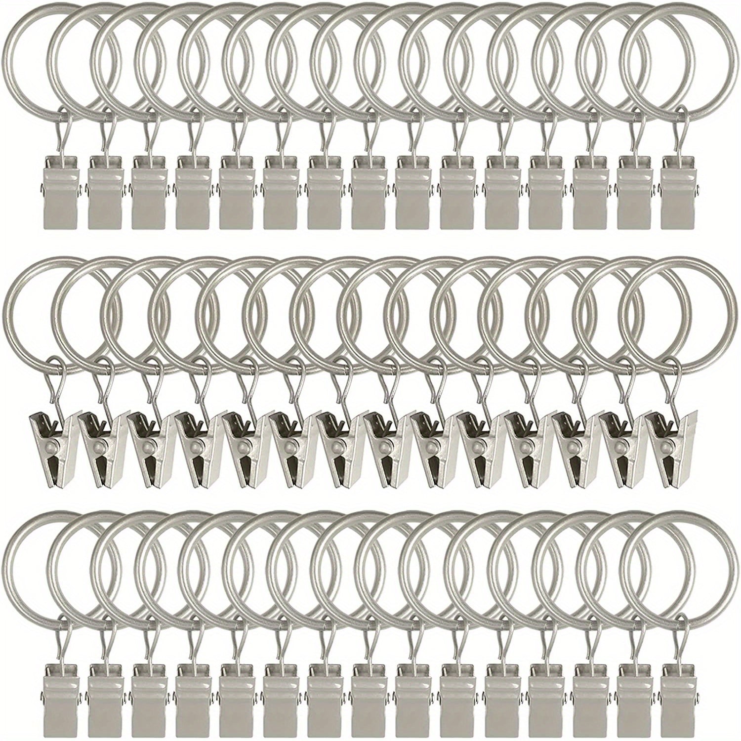 44 Gold Curtain Rings Clips Set for 5/8 Inch Rods with Hooks and Rings