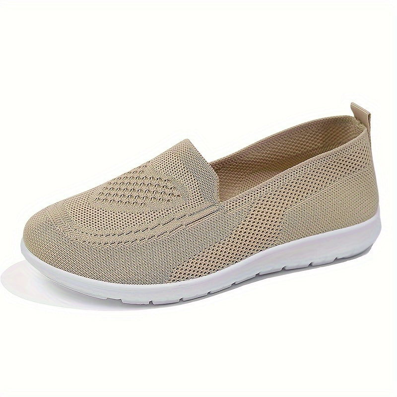 Women's Knit Sneakers - Lightweight Slip-On Breathable Mesh Gray
