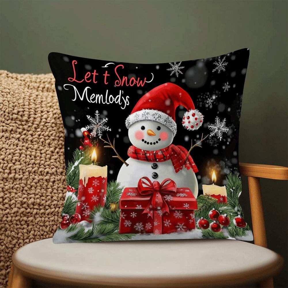 Christmas Throw Pillow Covers Set of 2 Decorative Cushion Cases for Living Room Sofa Office Holiday Decor
