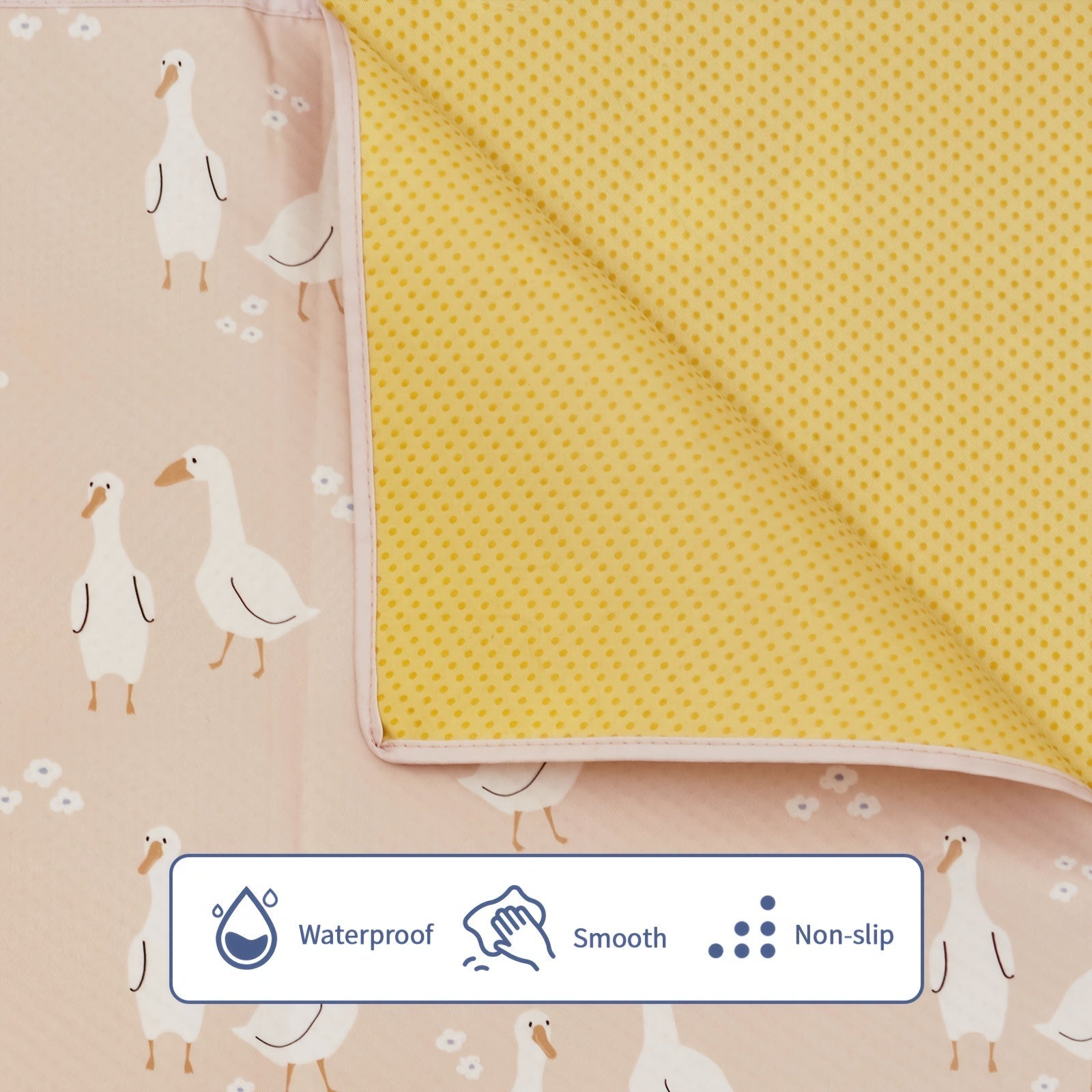 Kids Waterproof Floor Mat 129cm Square Washable Anti-Slip Baby Play Mat