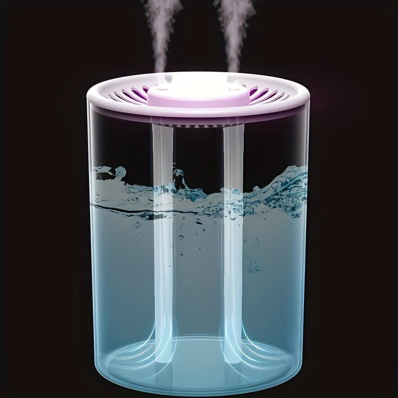 Large 5L USB Humidifier with Dual Mist and Colorful Ambient Lighting for Home Office