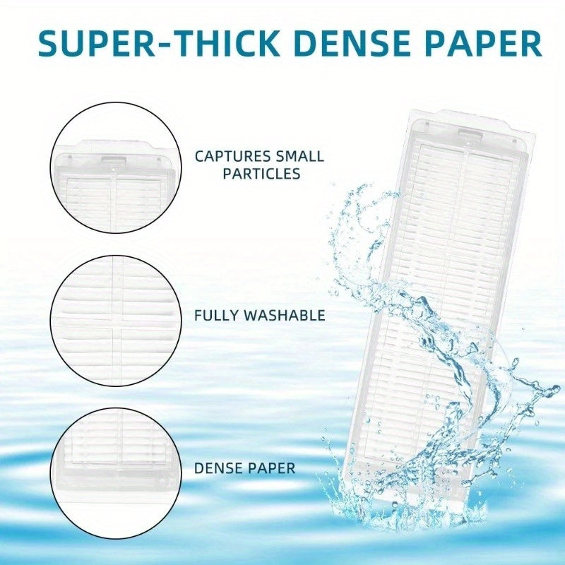 Xiaomi Mi Robot Vacuum uchun HEPA Filtri 3-Paket, Mijia STYTJ02YM, Conga 3490, Viomi V2 Pro, V-RVCLM21B, V3, XMSTJQR2S, Proscenic M6 Pro, MGTEC TWINBOTH, S9 bilan mos keladi - Plastik Pol Ulanish Filtrlari va Tozalash Cho'tkasi kiritilgan