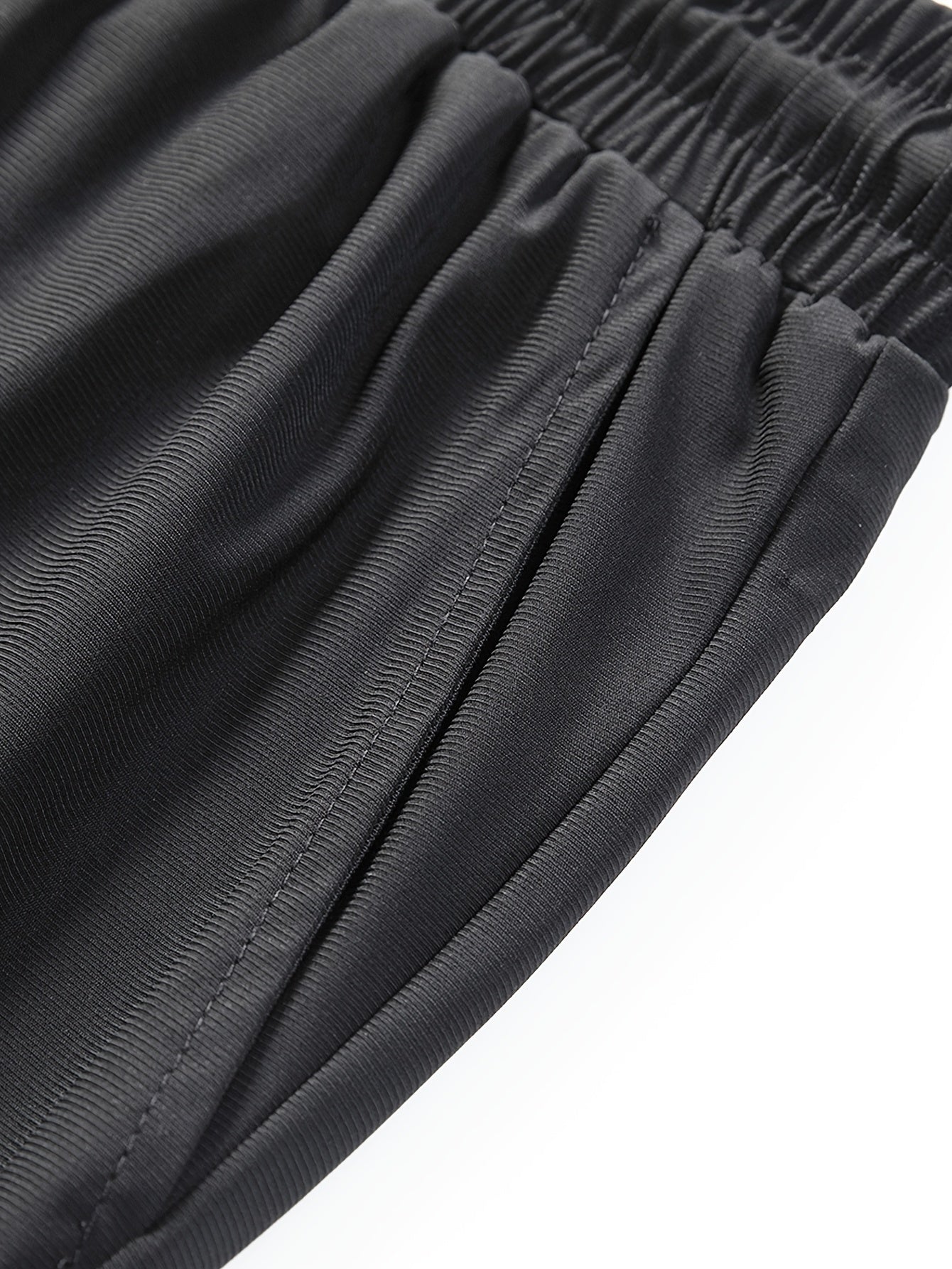 Мужские узкие длинные брюки большого размера для повседневной летней носки, однотонные, с эластичной тканью