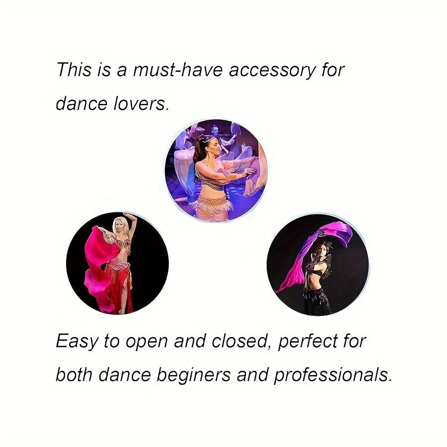 Silk Dance Fan with Black and White Gradient Lightweight for Women