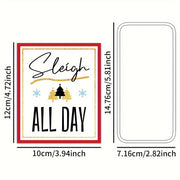 Black and Gold Christmas Wine Labels for Holiday Party Decorations Set of 4