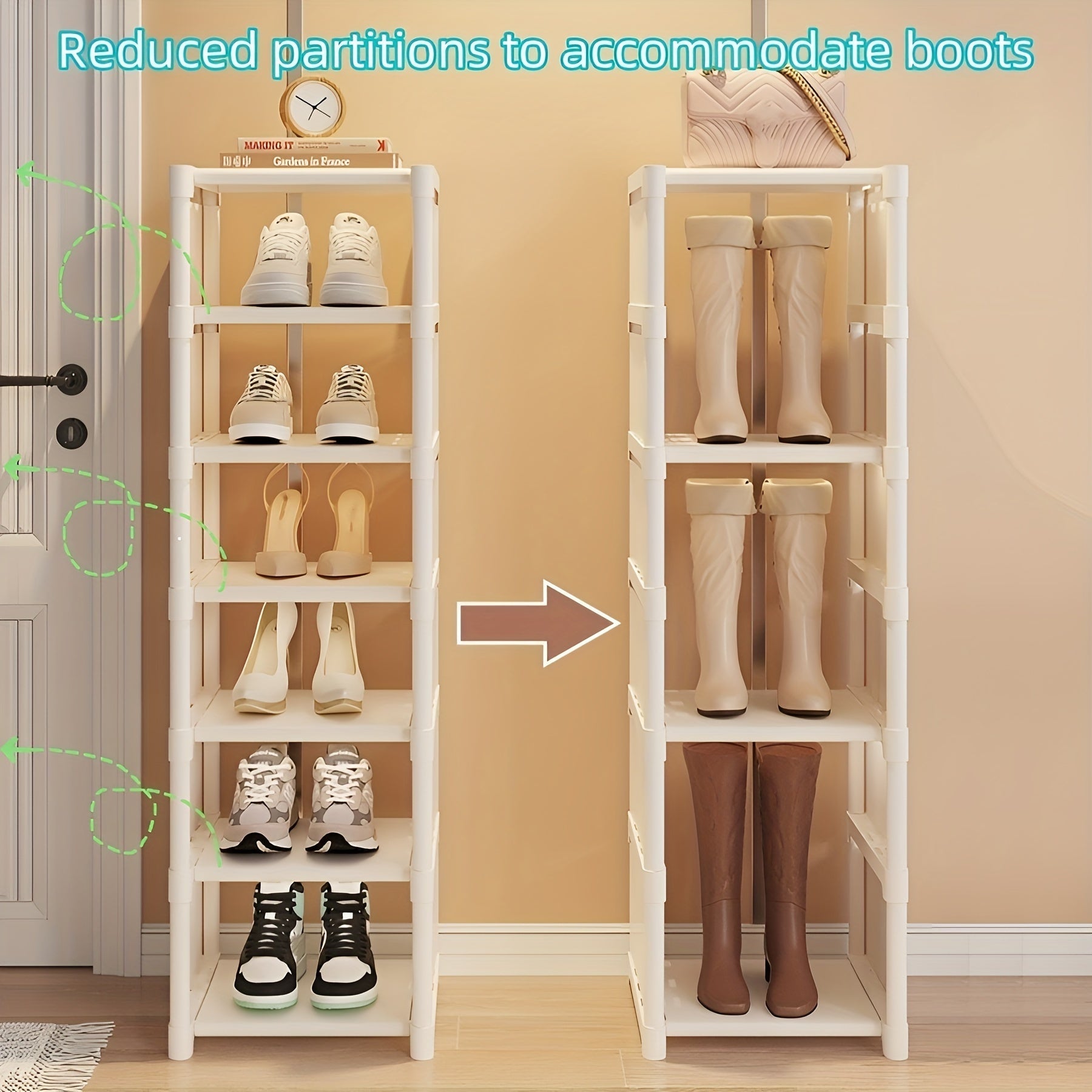 Multi-Tier Fabric Shoe Rack with Metal Frame Space-Saving Storage for Entryway Bedroom Hallway