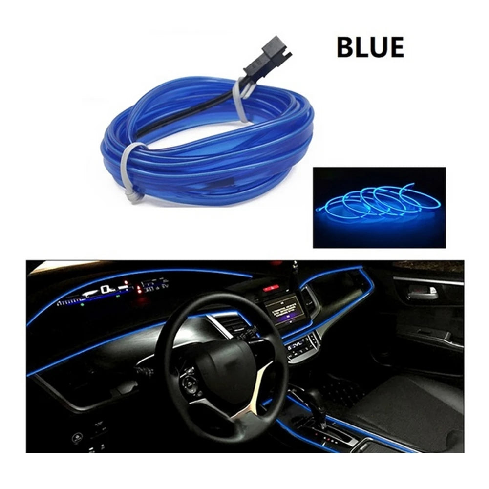 Tira de neón LED para interior de coche, luz ambiental flexible, decoración USB