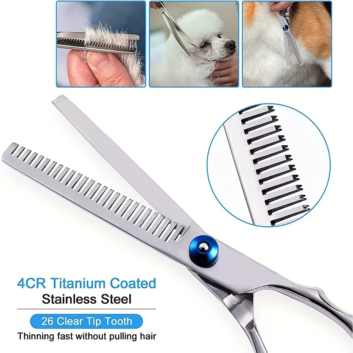 Stainless Steel Pet Grooming Scissors Set with Rounded Tips for Dogs and Cats