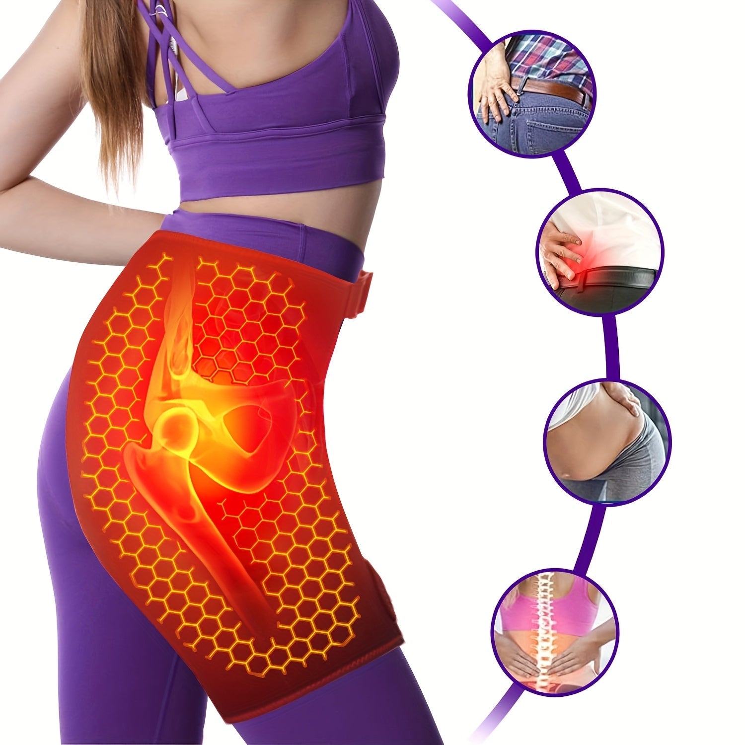 Electric Heated Hip Brace for Men Women USB Thermal Compression S/M