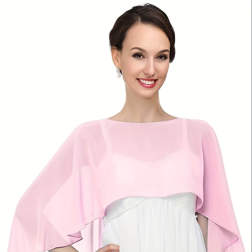 Ayollar uchun Chiffon shalv, kechki va kundalik kiyim uchun engil, bir rangli plash