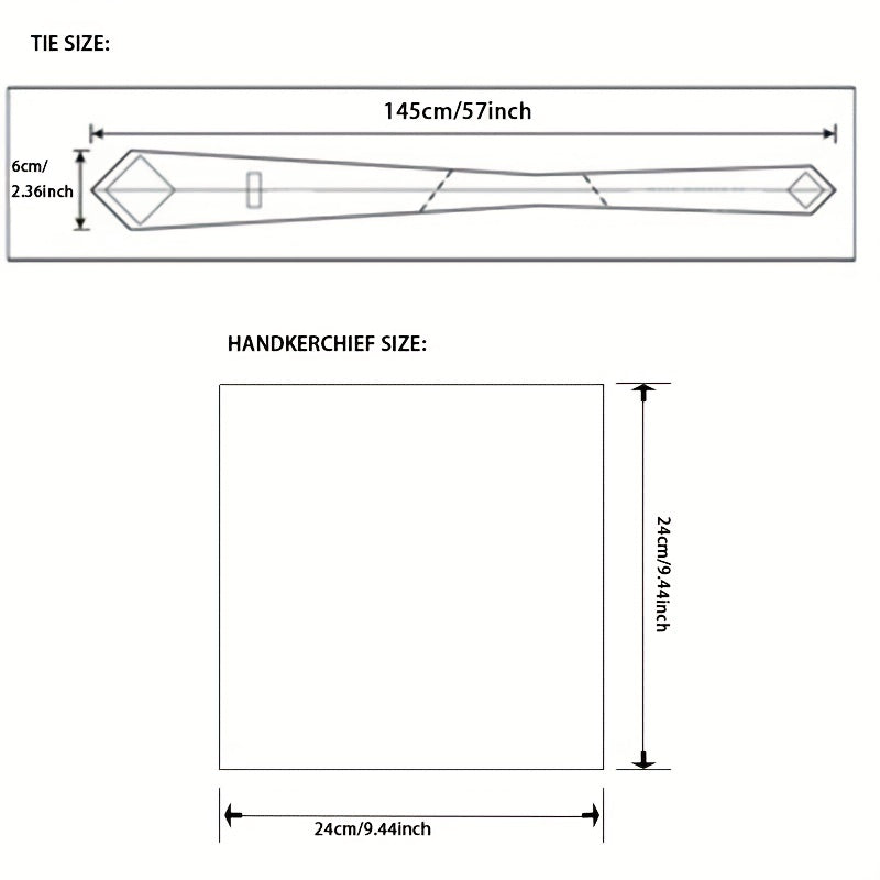Caja de regalo para hombres con corbatas, pañuelos de bolsillo, gemelos y clips para corbatas