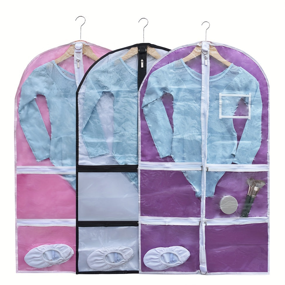 Прочный пылезащитный органайзер для танцевальных юбок детей - водонепроницаемая висячая сумка с прозрачным окном, идеальная для путешествий и хранения костюмов для соревнований, спорта, фигурного катания, драмы и конкурсов красоты.