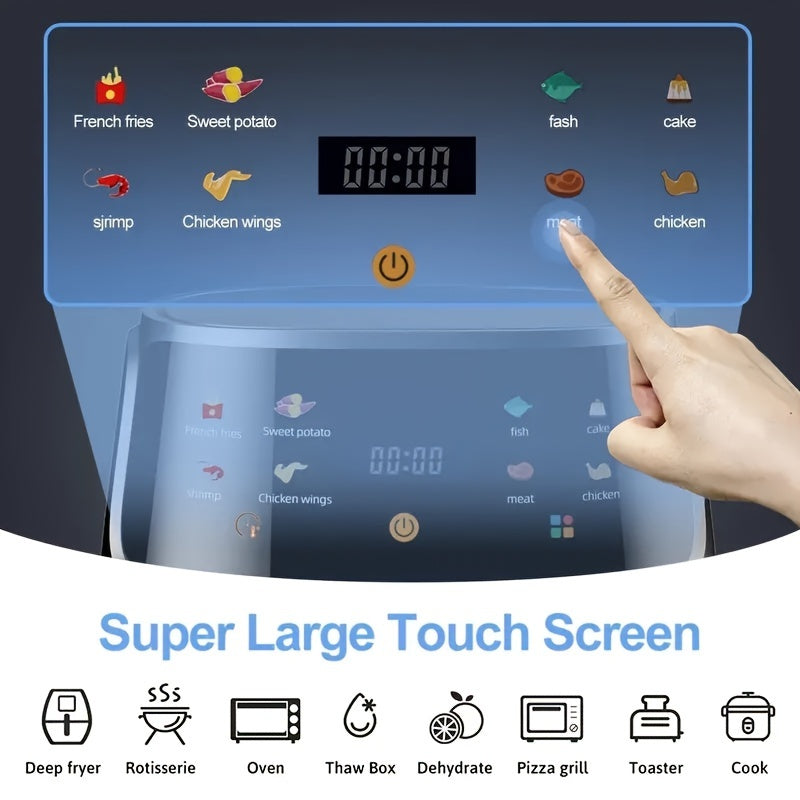 6-квартовая духовка-аэрогриль с сенсорным дисплеем, нержавеющая сталь, корзина, 8 предустановок, 220-240 В
