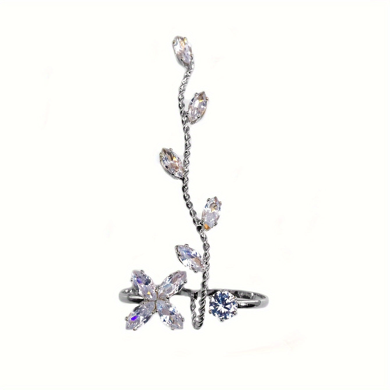 Ayollar uchun moslashuvchan oyoq zargarlik buyumlari bilan kubik zirkon bilan mis barmoqli uzuk