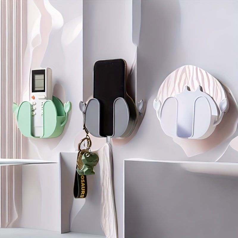 Wall-Mounted Bedside Charging Bracket with Storage for Phones and Remote