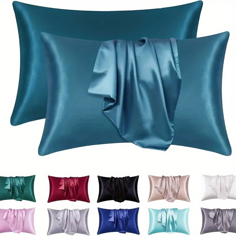 Silky Satin Pillowcase with Zipper Closure Breathable Stain-Resistant Durable