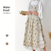 Korean Print Apron 100% Cotton Adjustable Waistband Kitchen Cooking Apron