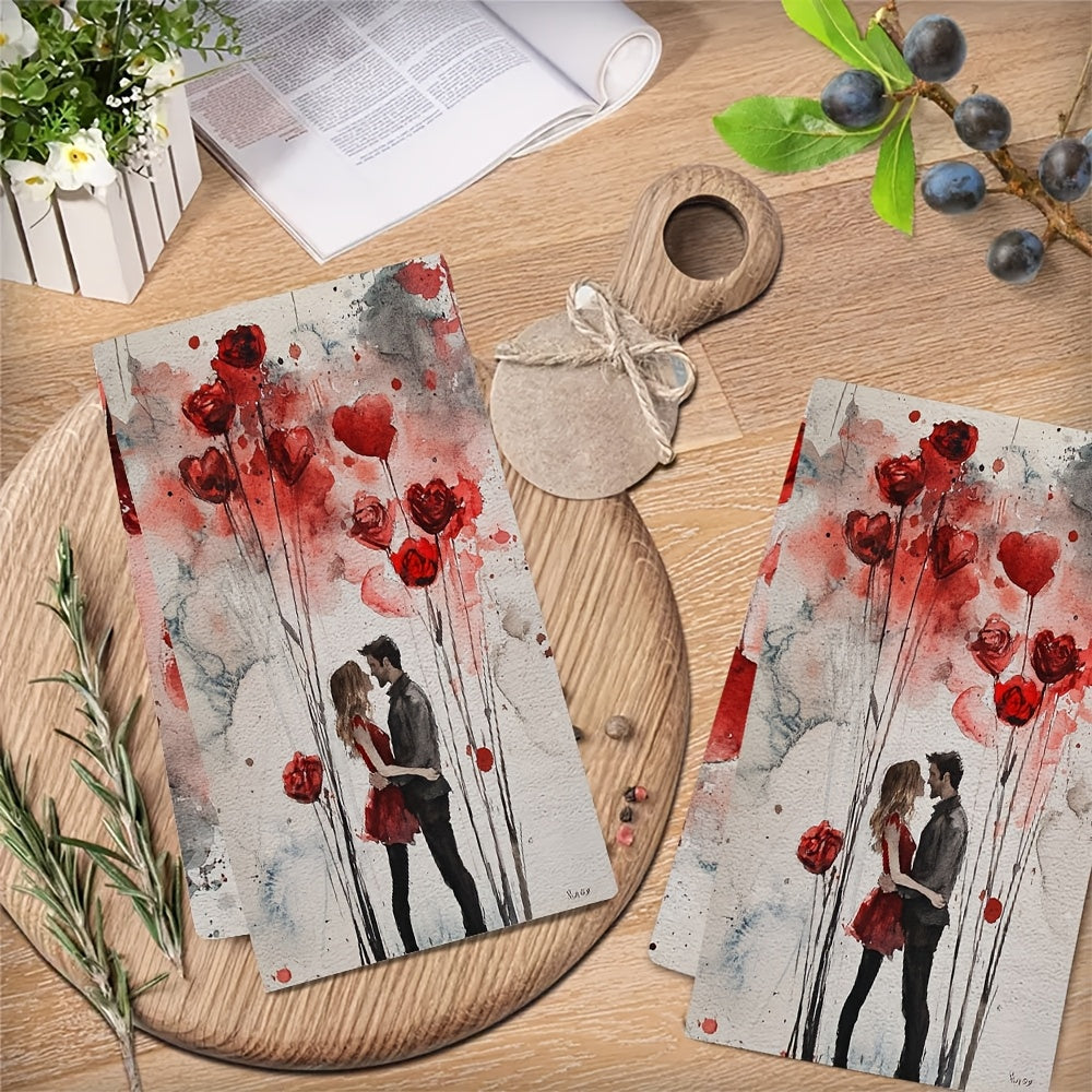 Ultra yumshoq oshxona sochiqlari juftligi, S valentinning ajoyib XOXOX dizayni bilan. Bu juda yaxshi osonlik bilan yuviladigan idish va qo‘l sochiqlari bayram bezaklari uchun ishlatilishi mumkin. Ular mashinada yuvilishi mumkin va o‘lchami 40.64X60.96 sm.