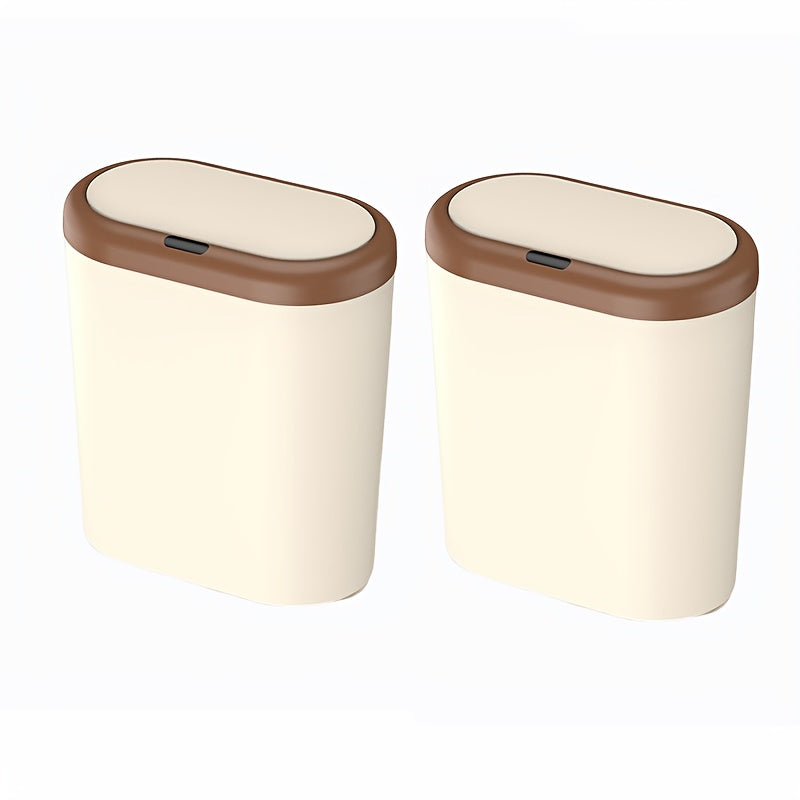 2 Aqlli induksiya axlat qutilari, avtomatik ochiladigan qopqoq, namlikka chidamli plastmassa, uy va yotoqxona uchun