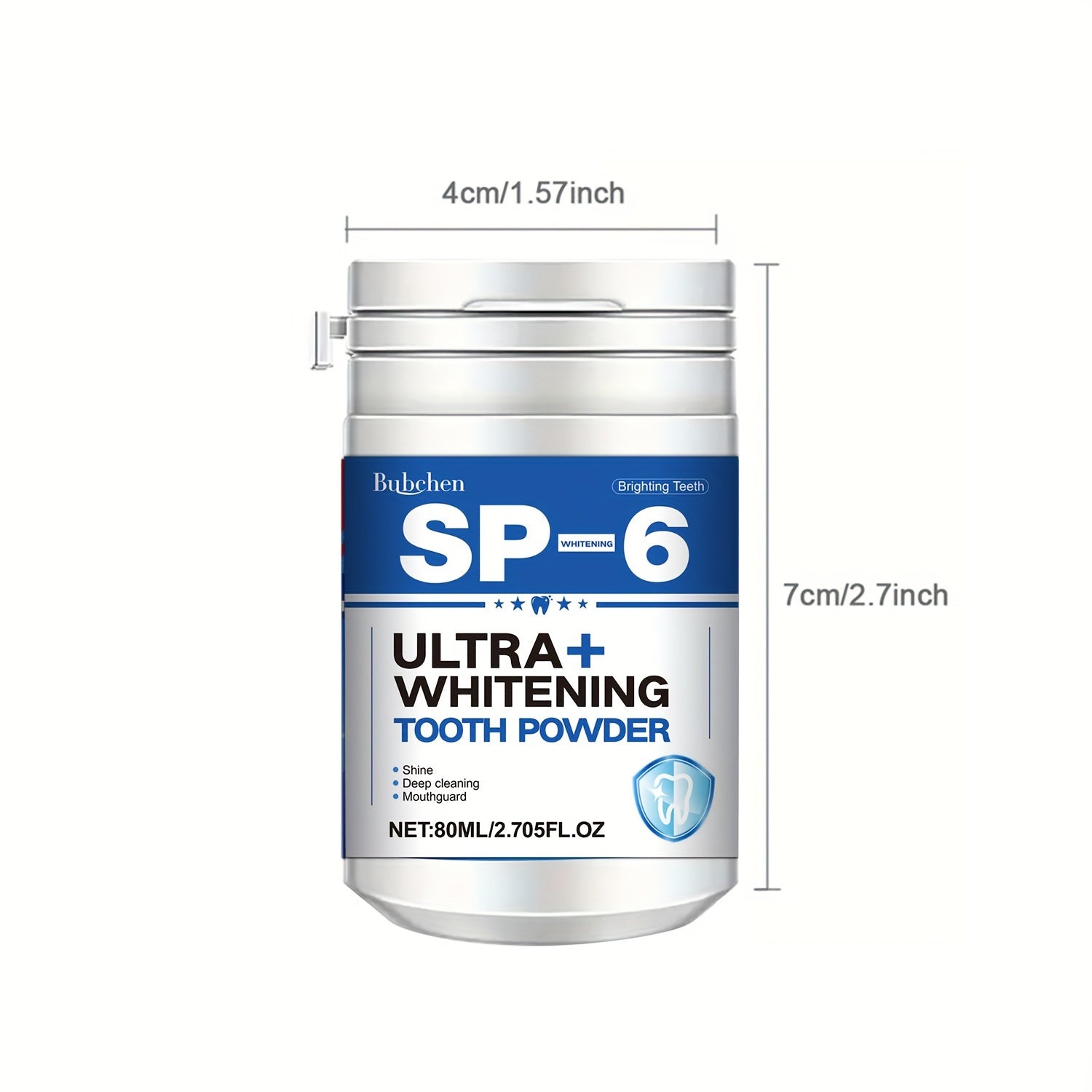 Polvo blanqueador para dientes para adultos 80ml sabor menta limpieza profunda