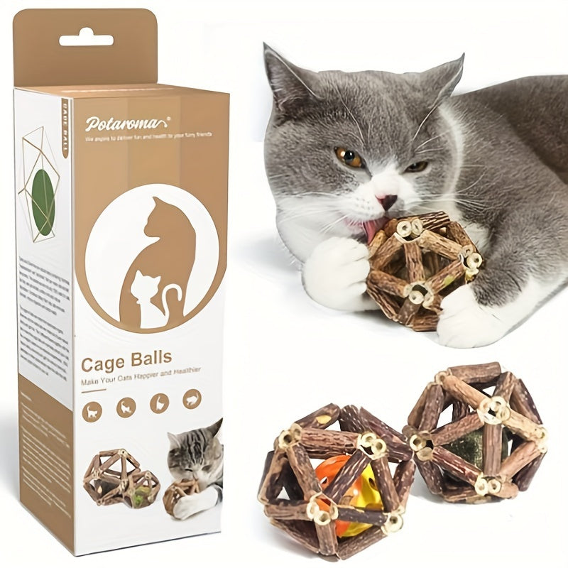 Interactive Rattan Cat Toy with Bells for Indoor Cats Dental Health and Teeth Cleaning
