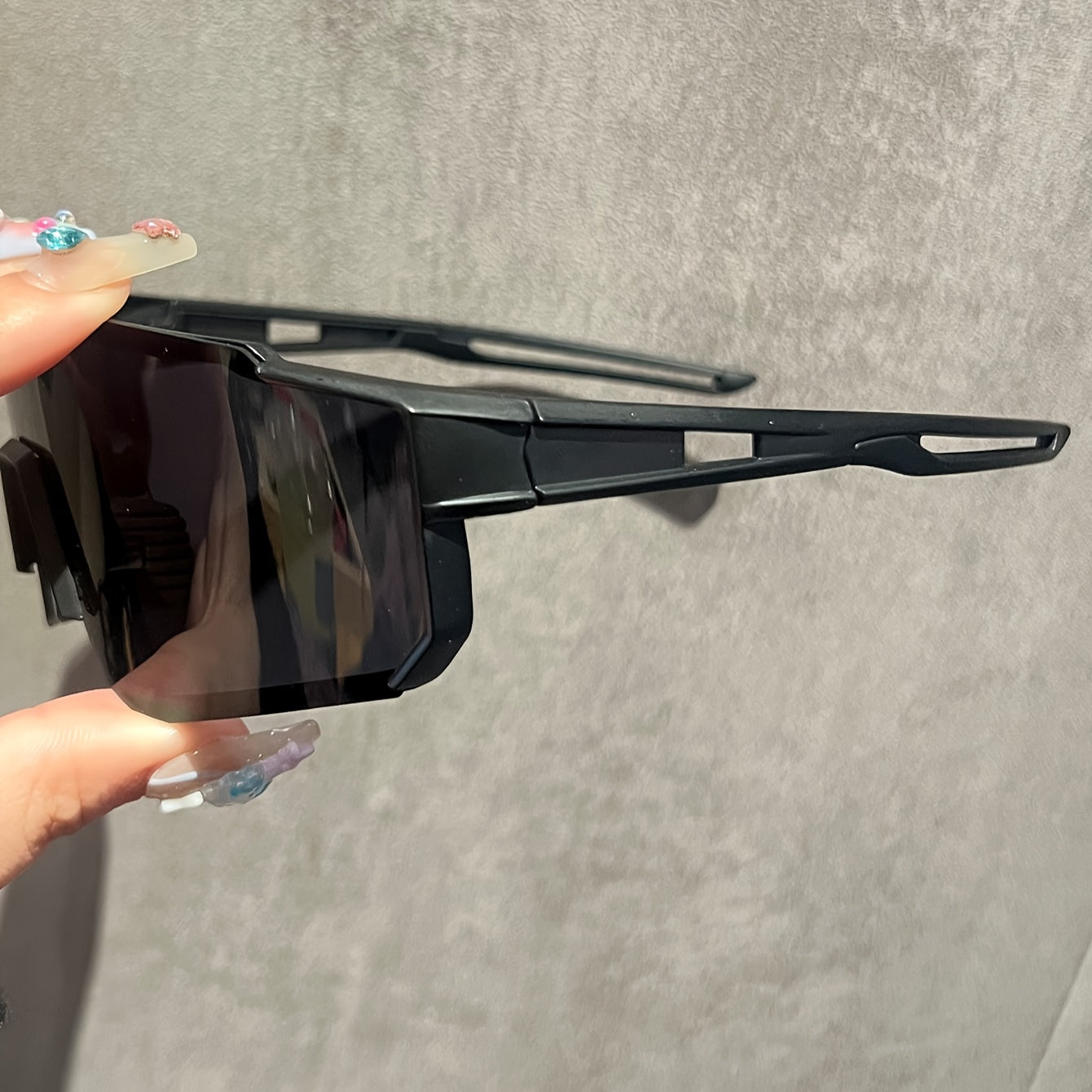 Women's Sports Cycling Sunglasses Large Frame Ink Coating Metal Hinge