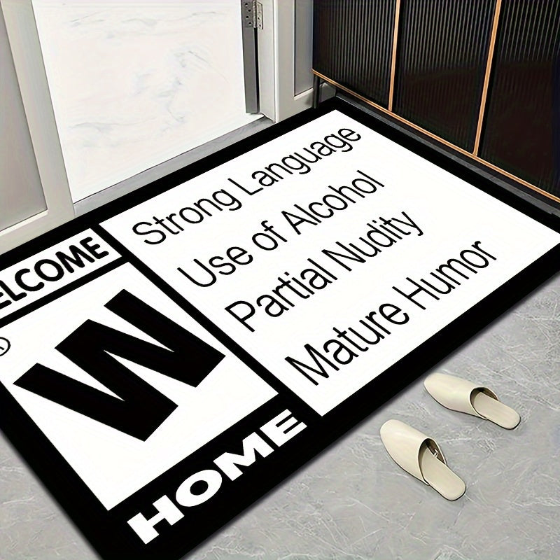 Фланелевый коврик для двери с принтом уютных букв — нескользящий, легко чистящийся коврик для прихожей, для украшения дома