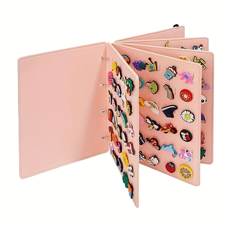 Pink Felt Jewelry Organizer for Earrings and Necklaces with Detachable Ring