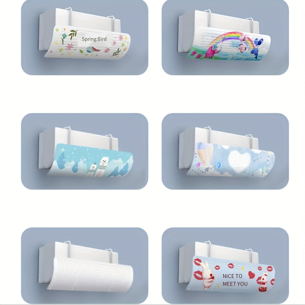 No Power Air Conditioner Wind Deflector with Dust Cover for Children Easy Hang