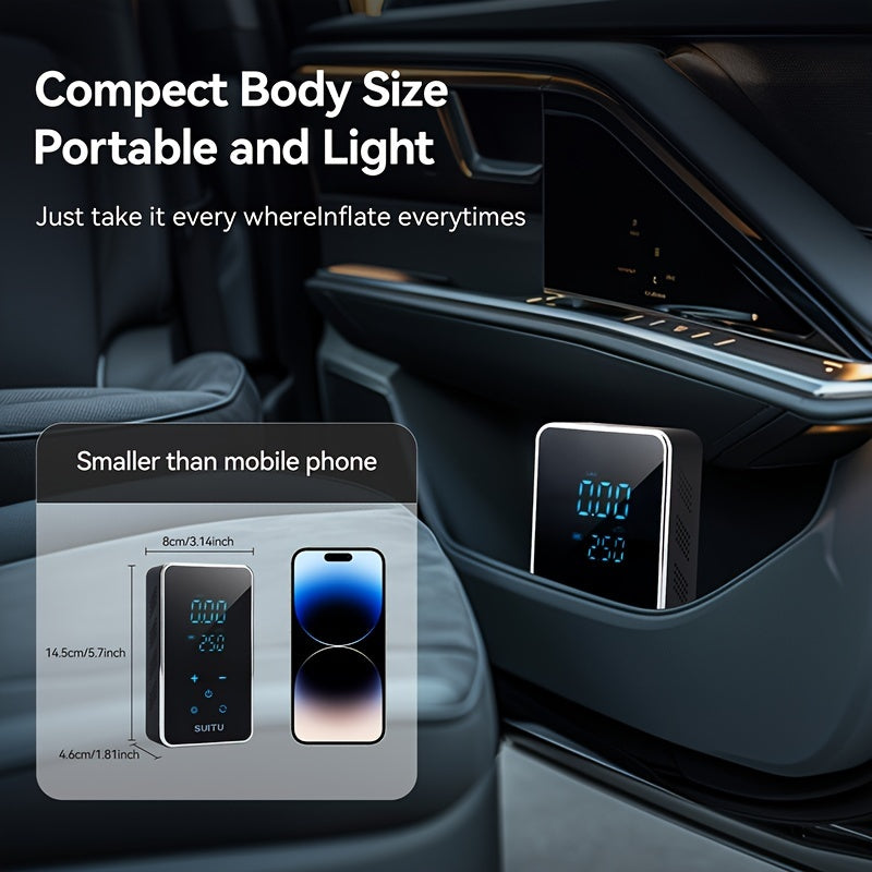 Portable Electric Tire Inflator Air Compressor 150 PSI Cordless Touch Screen