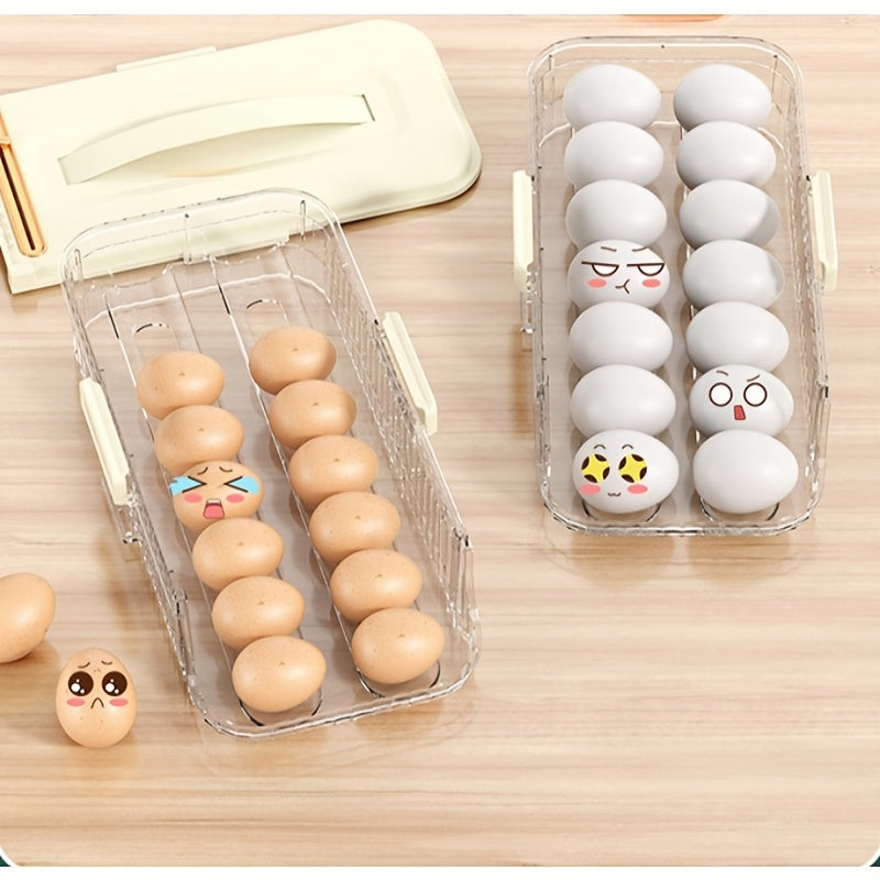 Egg Storage Box Automatic Rolling Food Grade Plastic No Battery