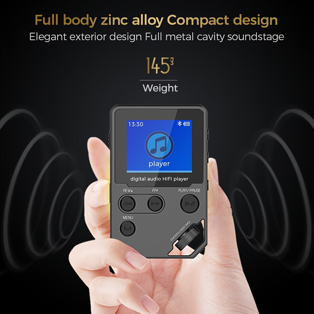 72GB High-Fidelity Lossless Music Player Wireless Zinc Alloy Compact with FM Radio Voice Recorder