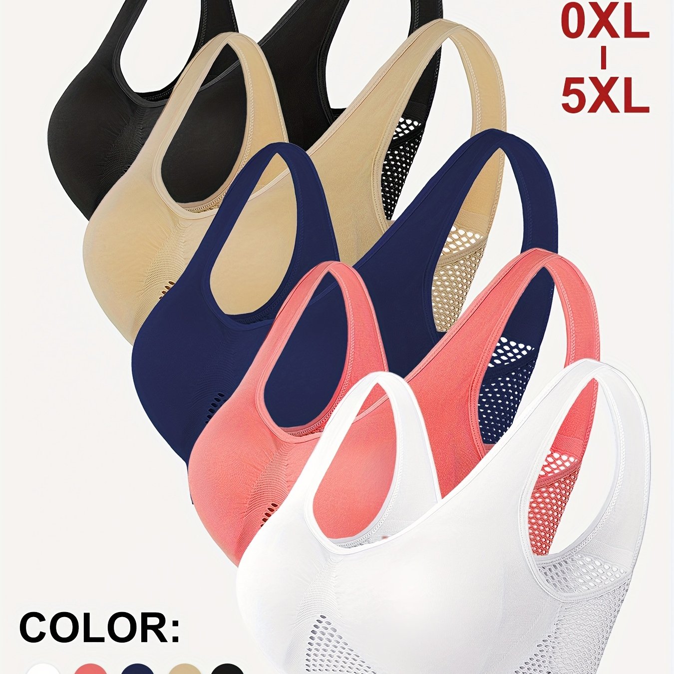 Women Plus Size Sports Bra Wireless Padded Breathable Yoga Running Set