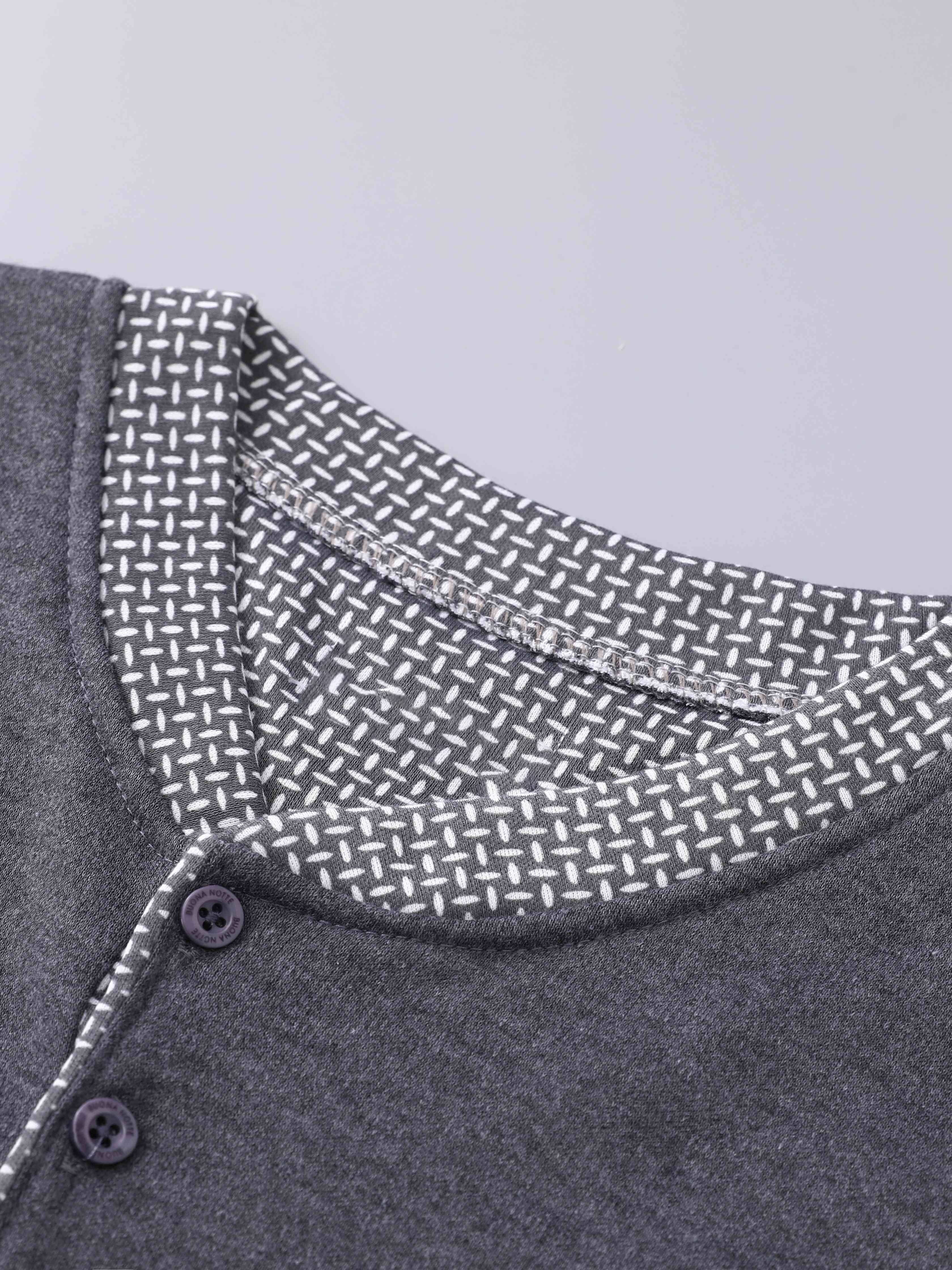 Men's Geometric Pattern Pajama Set with Pockets Long Sleeve Lounge Wear