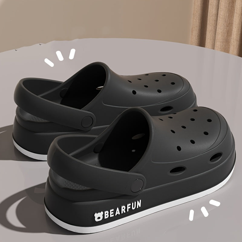 Women's Men's Beige Eva Platform Clogs Non-Slip Cushion Summer Sandals