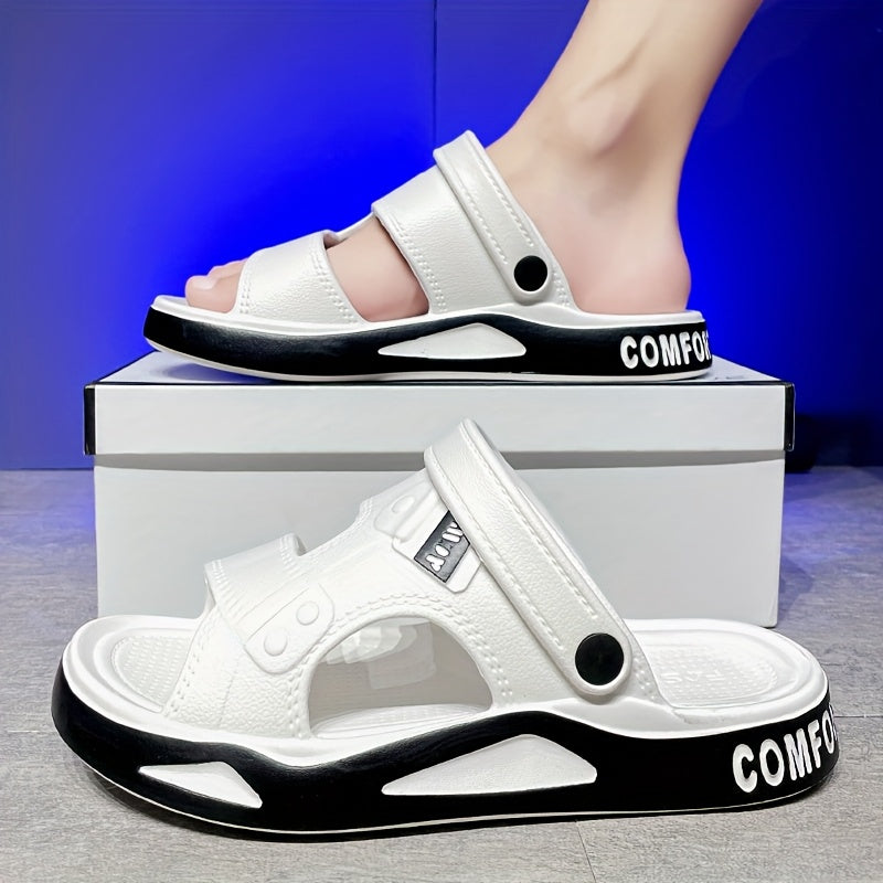 Sandalias de playa para hombre de EVA antideslizantes, de secado rápido, con punta abierta y slip-on, ideales para verano, interiores y exteriores