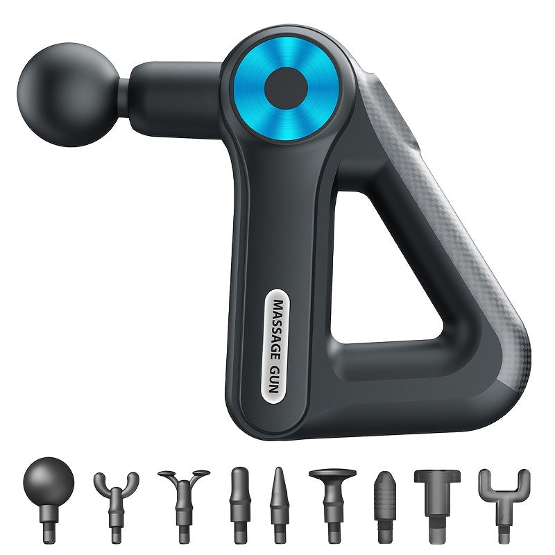 Qayta zaryadlanadigan Fascia massaj quroli, 9 ta intensivlik darajasi, 9 ta massaj boshligi, USB zaryadlash va butun tana massaji uchun 1500mAh litiy batareyasi bilan.