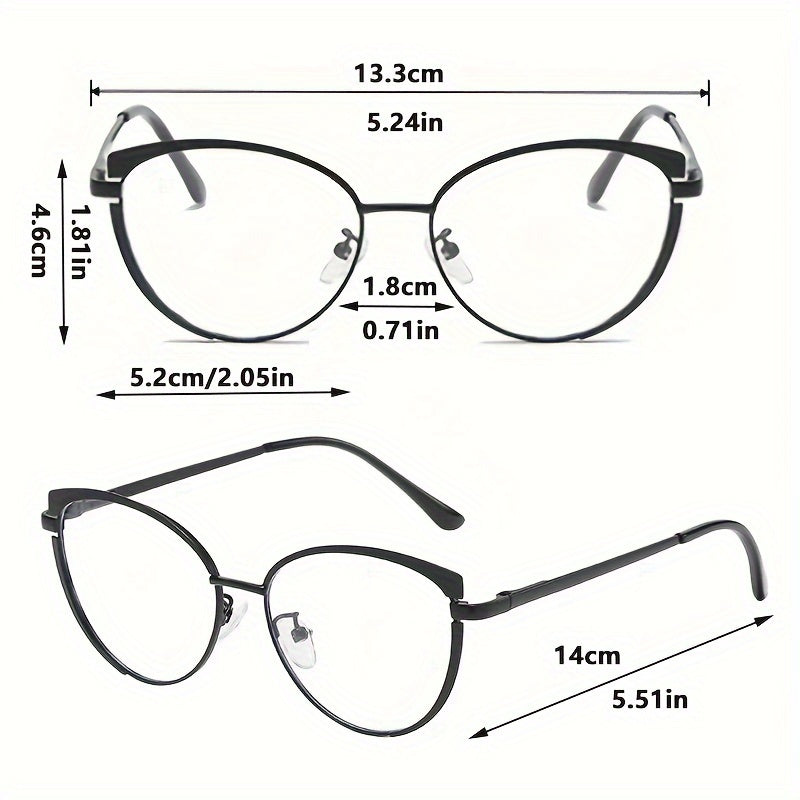 Women's Cat Eye Glasses Clear Lenses Photochromic Outdoor Wear