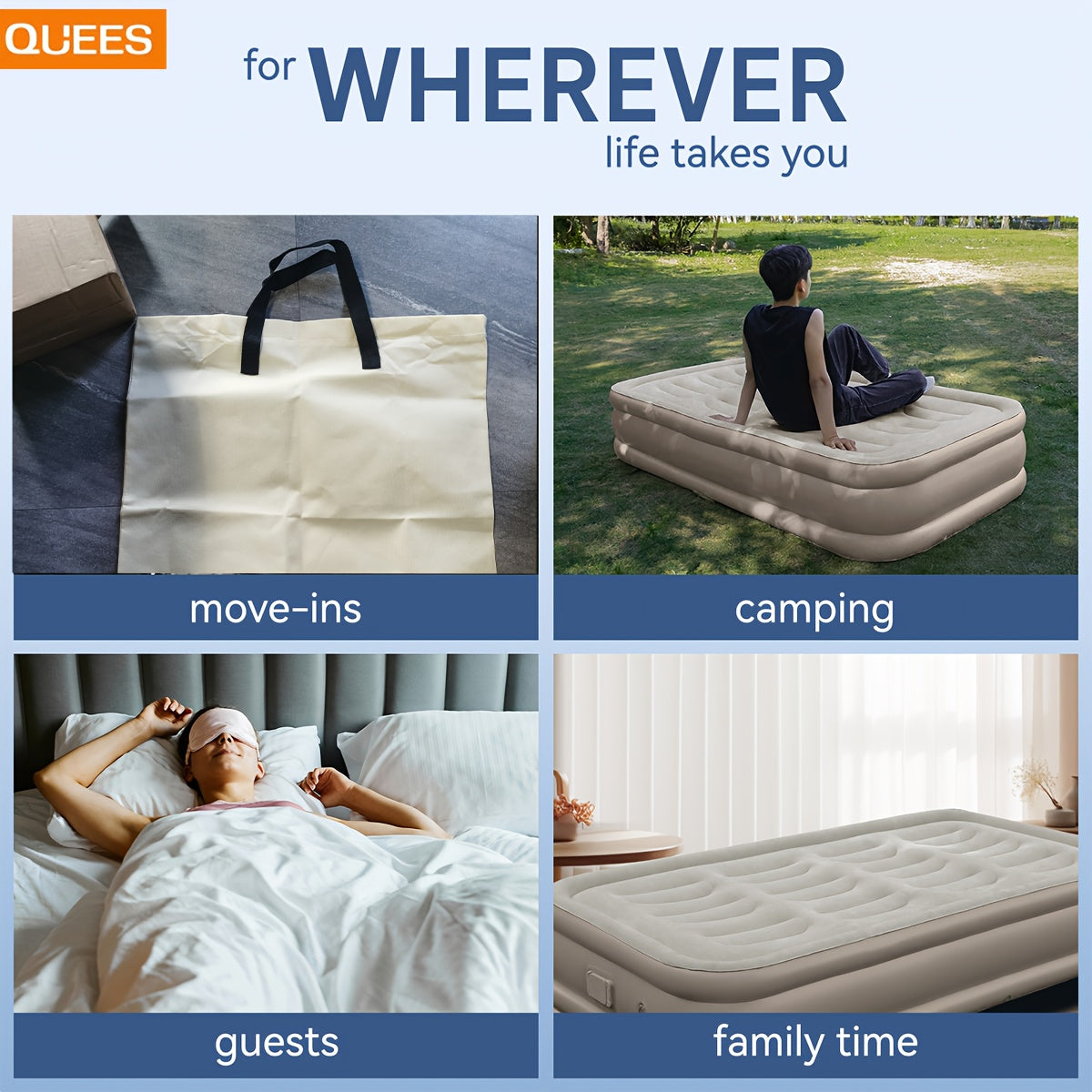 Qalin avtomobil yukxonasida havo yostiqchasi, Mica rangida bitta yumshoq baland karavot. Qulay, sirpanmaydigan mato, avtobus sayohati davomida lagerda va ichki foydalanish uchun mos.