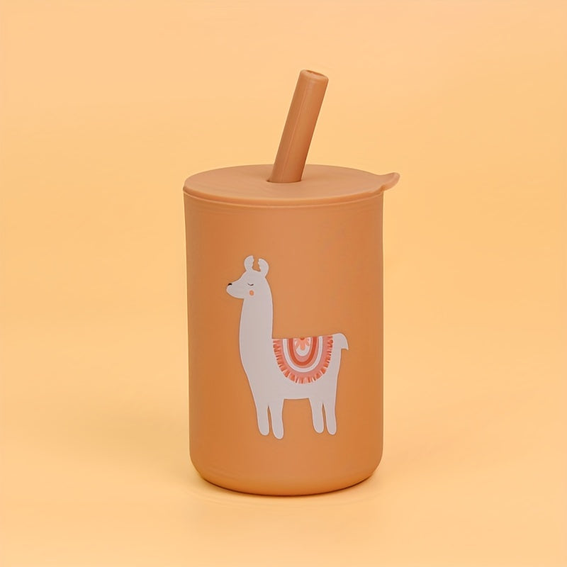 Vaso de silicona para niños de 6 oz con pajilla y tapa, libre de BPA, apto para lavavajillas, apto para microondas, en varios colores