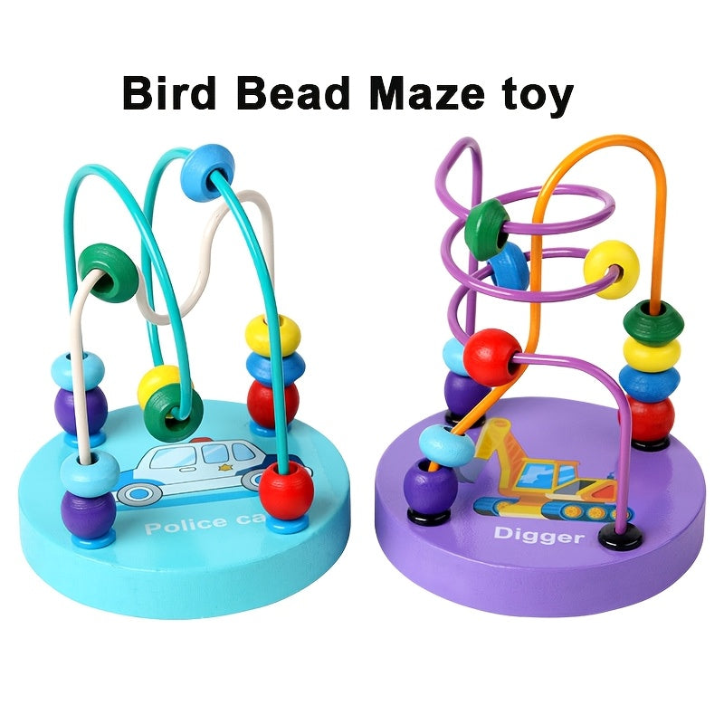 Wooden Bird Bead Maze Toy for Parrots, Parakeets and Lovebirds