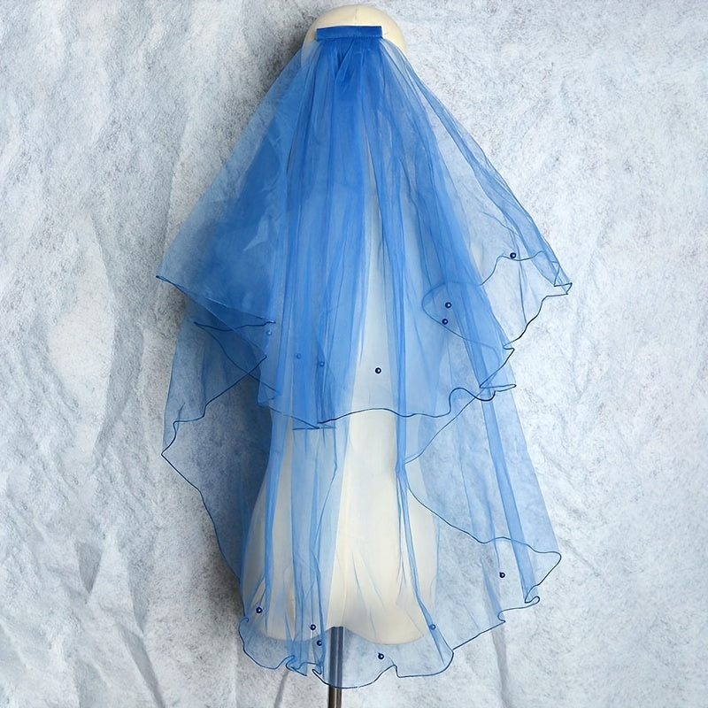 Ayollar uchun to'y soch aksessuari uchun faux marjon to'y tikanli vail, turli ranglarda