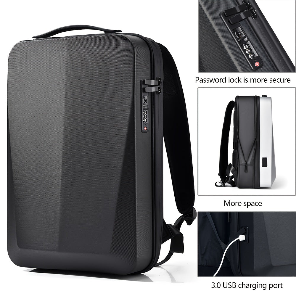 HUABUPS Katta Hajmli Noutbuk Ruksak USB Zaryadlash va Parol Qiluvchi Qopqoq bilan - Sayohat, Biznes, Maktab uchun Ideal - Mustahkam PVC, Ko'p Bo'limli Dizayn, Moslashtiriladigan Tasmalar|Ajoyib sovg'a