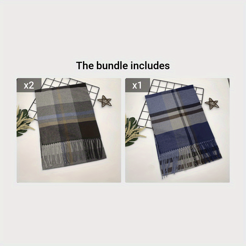 Plaid Scarf for Men and Women Warm Fall Winter Accessory