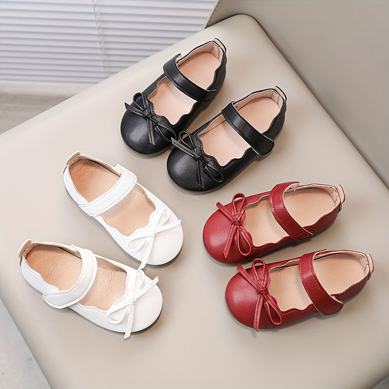 Kichkina qizlar uchun Mary Jane poyabzali, bog'lamli bog'lam, tekis oyoq, sirpanchiq bo'lmagan, barcha mavsumlar uchun PU poyabzali